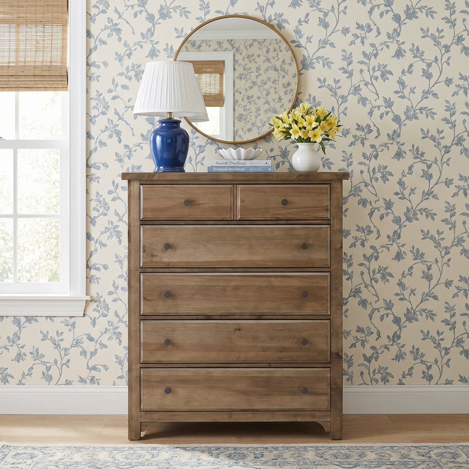 Dragomir 5 - Drawer Dresser, Gray