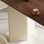 Bureau rectangulaire en bois manufacturé brun noisette + beige-120331667-120331666