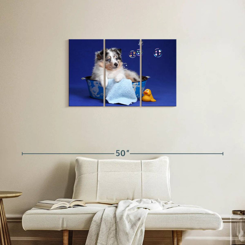 Brampt Puppy Bath Time, 20" H x 33" W
