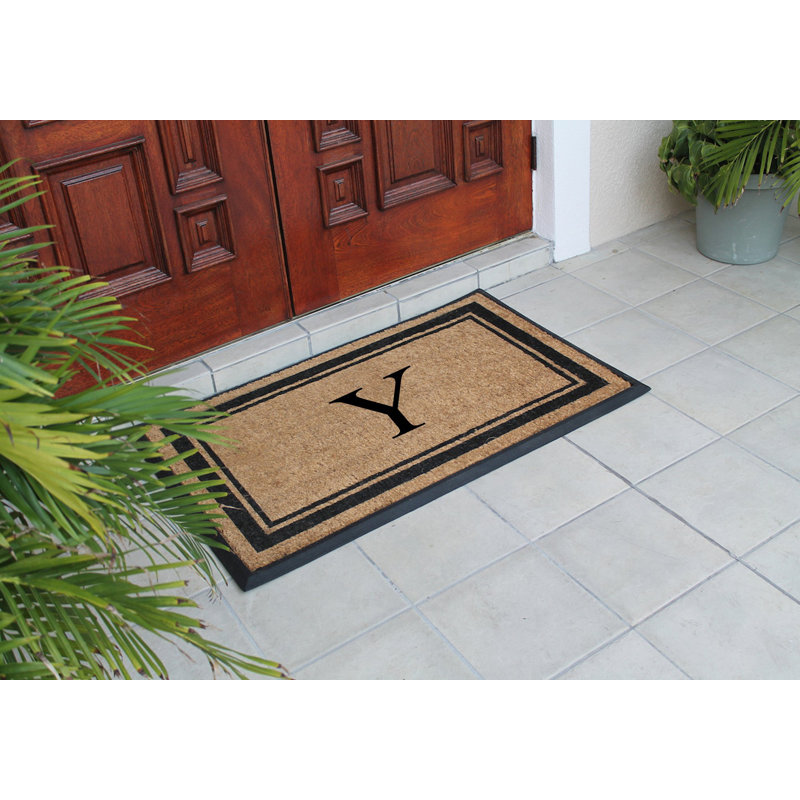Butters 30" W x 48" L Monogrammed Coir Door Mat, Y