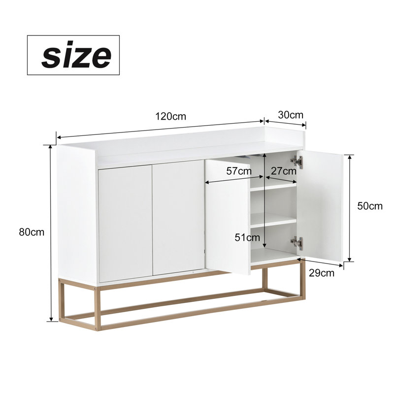 120cm Sideboard, White