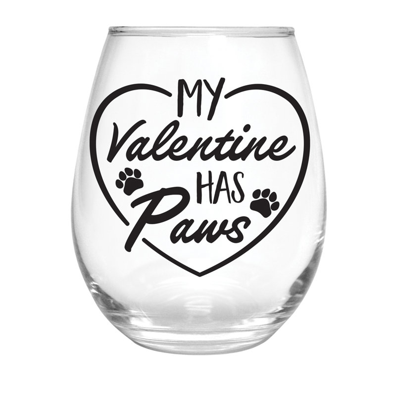 Boîte-cadeau en verre sans pied 17 oz. Valentine's Pet