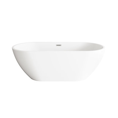 Baignoire de 67 pouces en blanc brillant avec garniture
