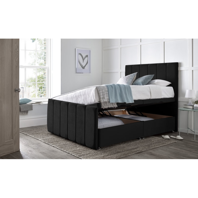 Divan Bed Barbados, Double (4'6), Black