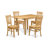 5 Piece Dining Room Furniture Set Includes a Rectangle Dining Table with Dropleaf and 4 Wood Seat Chairs, Oak-1366152485-1429439571