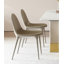 Chaises de salle à manger modernes et simples en cuir gris avec dossiers