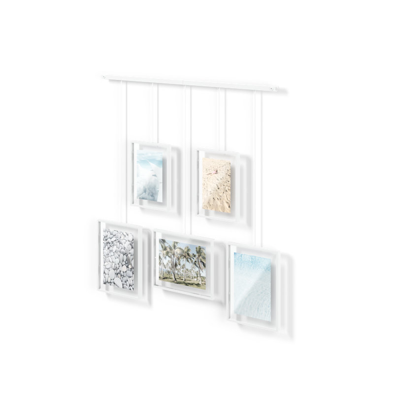 Hanging 5 Photo Frame set, White