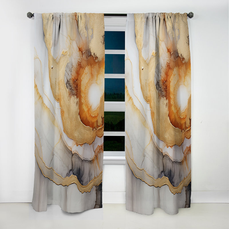 Melara - Stone Geode Curtain - Blackout Curtain - 1 Panels, 52" W x 84" L