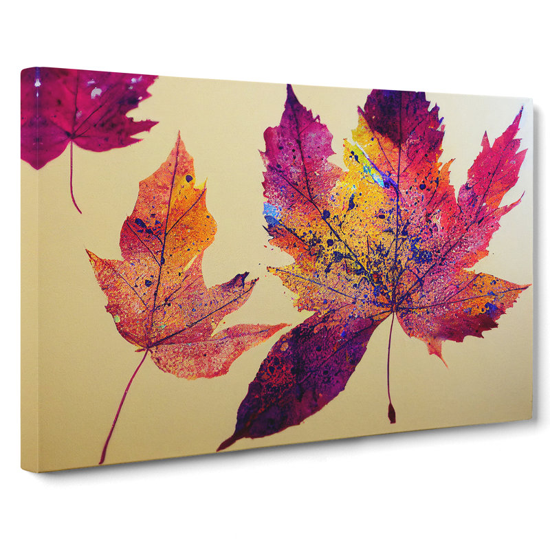 Paint Leaf Splash Vol.2 - Wrapped Canvas, 40cm H x 60cm W x 3cm D