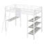 Lit Metalloft avec tablettes de rangement et bureau, lit élégant en métal avec tableau blanc