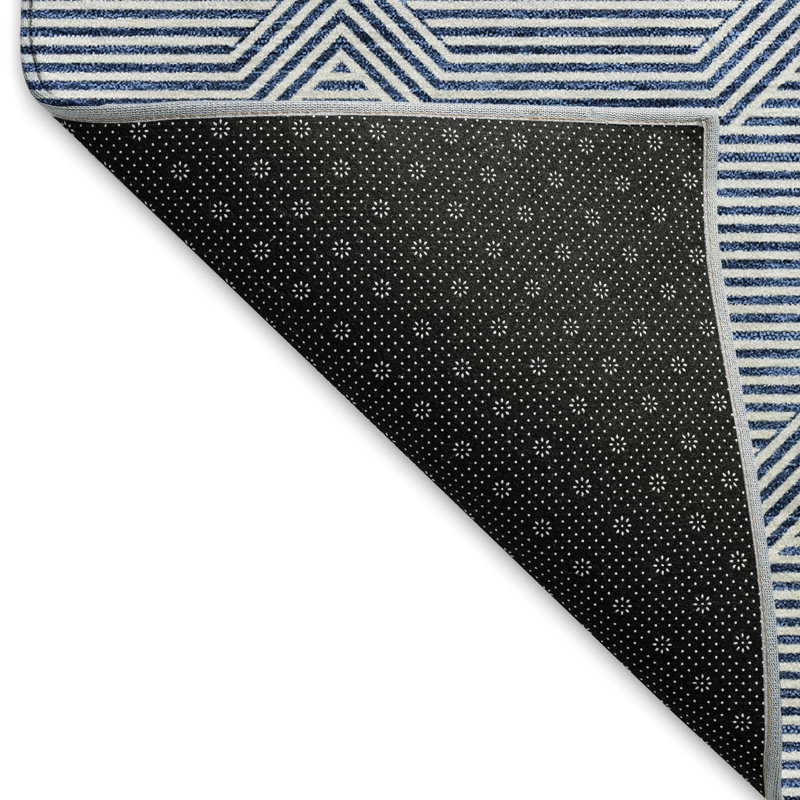 Premium Machine Washable Prisco Blue Rug, Rectangle 8' x 10'