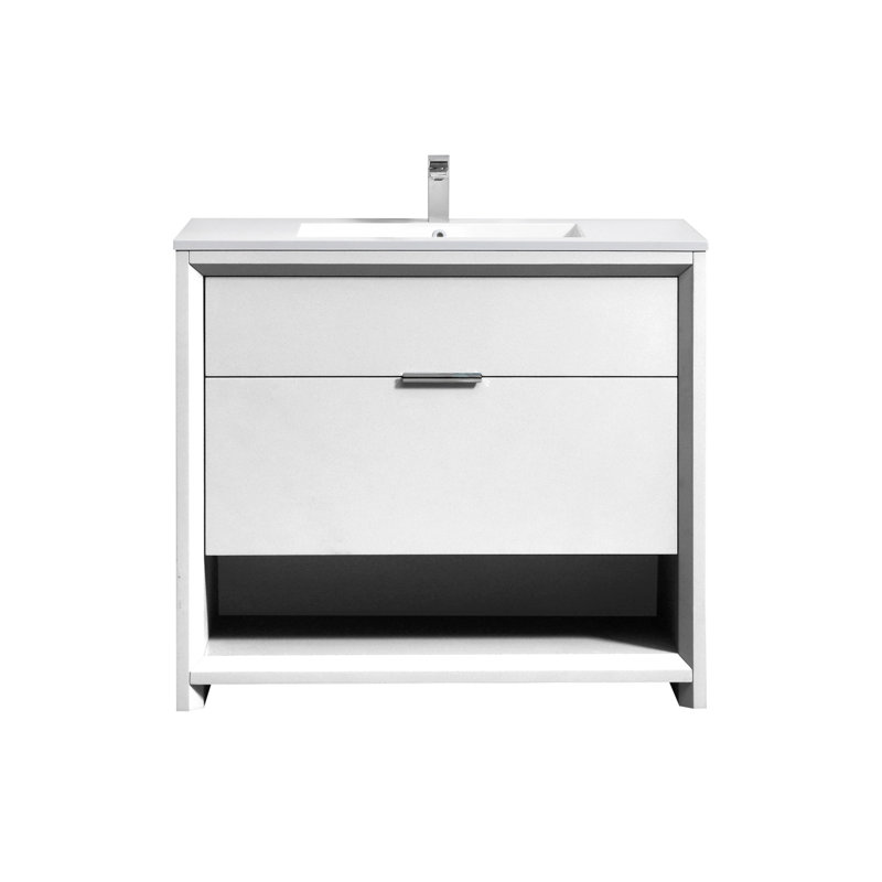 Ensemble de meuble-lavabo simple 36 po, Blanc très luisant