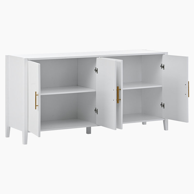 Buffet décoratif 4 portes Maniyah, Blanc
