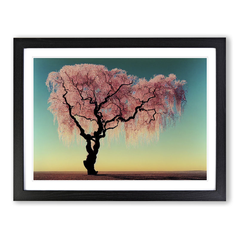 Evocative Weeping Willow Tree - Framed Print, Black, 46cm H x 64cm W x 2cm D