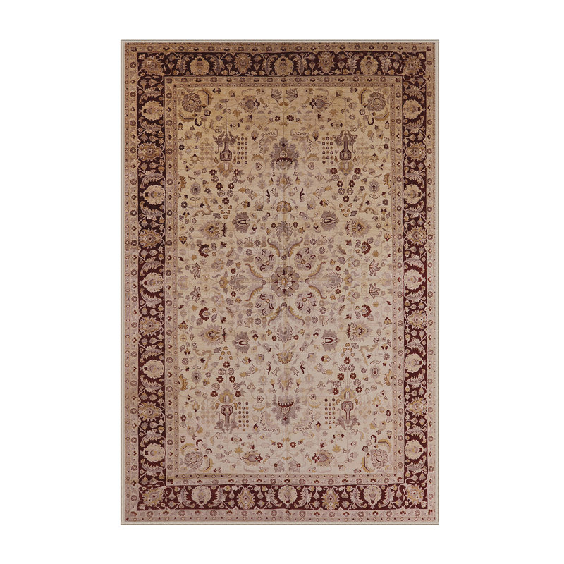 Tapis oriental beige / rouge Junius, Rectangle 7 pi x 10 pi
