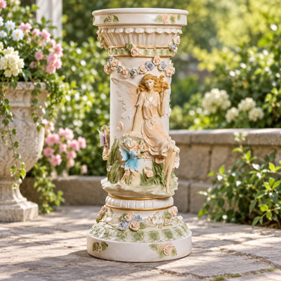 Piédestal d'exposition pour colonne romaine féerique et florale