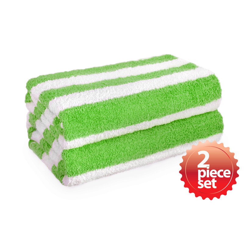 Lansdale Cotton Midweight Beach Towel, Lime Green