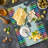 Ambesonne Crayon Cutting Board Large Size Straight Border Paint Crafts Multicolor