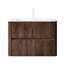 Ensemble de meuble-lavabo flottant 30 po à 2 tiroirs avec rangement en contreplaqué au fini noyer rétro style moderne avec lavabo style scandinave