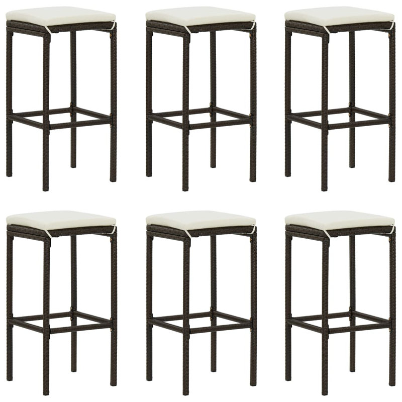 Ryzen Upholstered Counter Stool, White/Brown