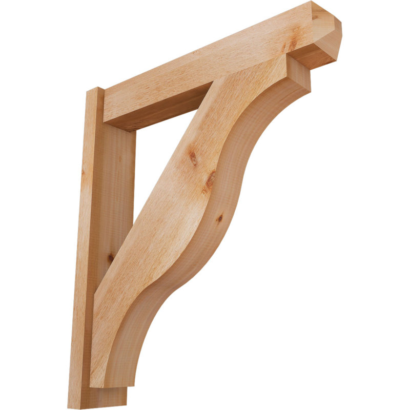 Persienne en bois rustique Funston Craftsman, P 30 po x H 34 po, Cèdre rouge de l'Ouest de 6 po (sciage brut)