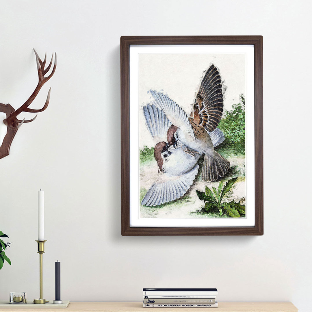 Two Birds by Lang Shining - Framed Print