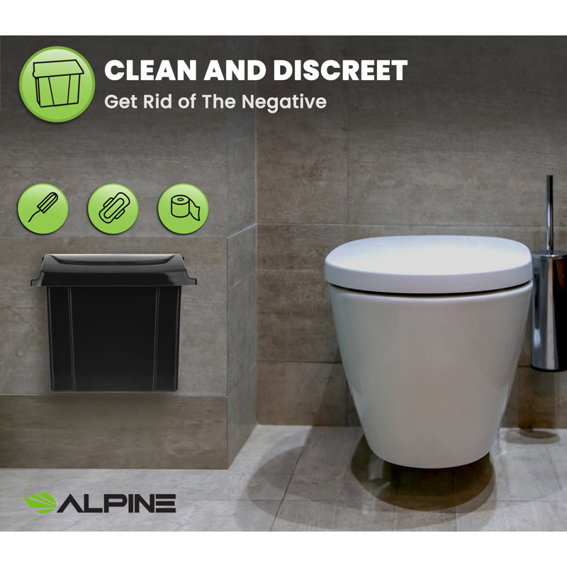 Réceptacle de serviettes hygiéniques en plastique durable, Noir