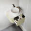 Meuble-lavabo mural 24 po avec lavabo en céramique, armoire de rangement pré-assemblée, comptoir en marbre artificiel blanc, robinet non inclus,-499031619