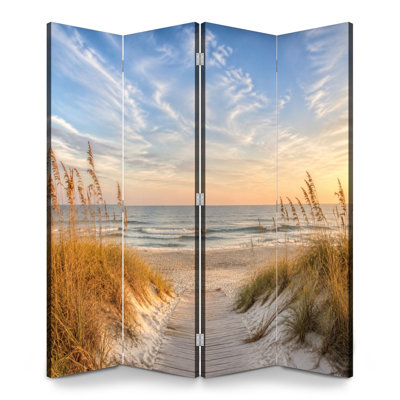 Paravent 4 panneaux pliant Royal Scenic Beach Pathway Golden Grass Ocean
