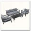 Ensemble de canapé d'extérieur en acier 5 pièces avec table basse et coussins en bois-342383024