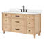 Meuble-lavabo ARIEL Monrow 61 po en chêne massif avec comptoir en quartz blanc pur de 1,5 po et lavabo ovale centrale.-99405034-131238287-125038766