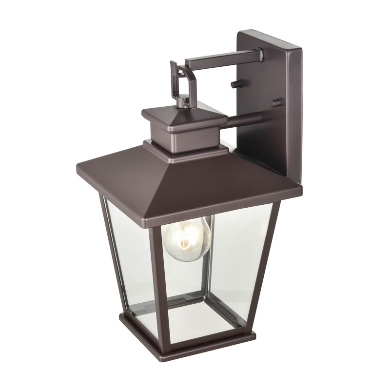 Steel Wall Light, Powder Coated Bronze, 13" H x 7.5" W x 7.5" D