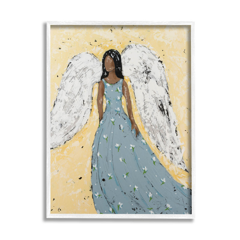 Belle femme angélique, estampe numérique de Jade Reynolds, H 20 po x l 16 po x P 1,5 po, Giclée encadrée noir minuit