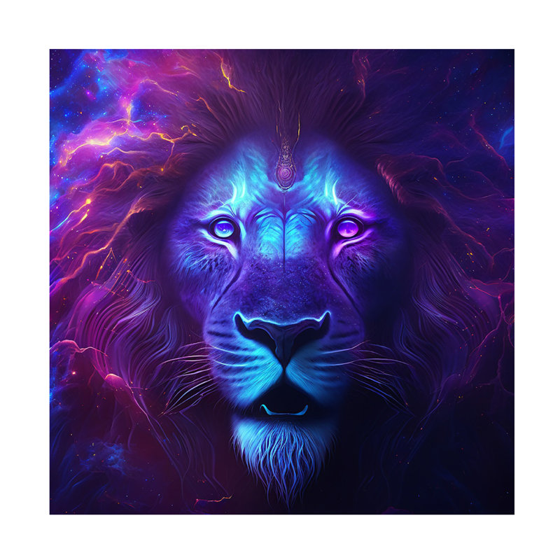 Art mural sur toile tendue - Art mural «lion 11» de Wumples pour le salon, la chambre à coucher ou le bureau - 14 x 14