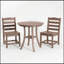 Ensemble bistro extérieur 3 pièces en PEHD : table de patio ronde de 76 cm avec trou pour parasol et 2 chaises sans accoudoirs