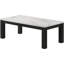 Ensemble de table basse et de bout 3 pièces Evie, plateau en faux marbre blanc, noir