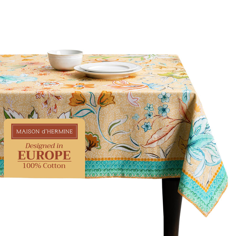 Maison d'Hermine Luxury Loft - Peach 100% Cotton Tablecloth - 60" x 108", 108" L x 60" W