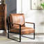 Chaise d'appoint Mid-Century moderne, structure carrée en métal durable, revêtement moelleux-865420951