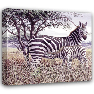 Art sur toile tendu avec galerie Latitude Run® Inconnu: Zèbres