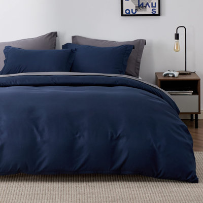 Polyester No Pattern Duvet Cover with Pillow Shams
