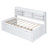 Wooden Captain Bed With Built-In Bookshelves, Three Storage Drawers, And Trundle, White Wash Finish-1986501007