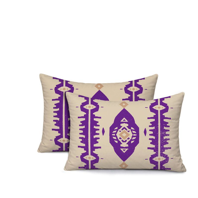 Oreiller réversible intérieur / extérieur Malia, 20 po x 14 po, Mauve