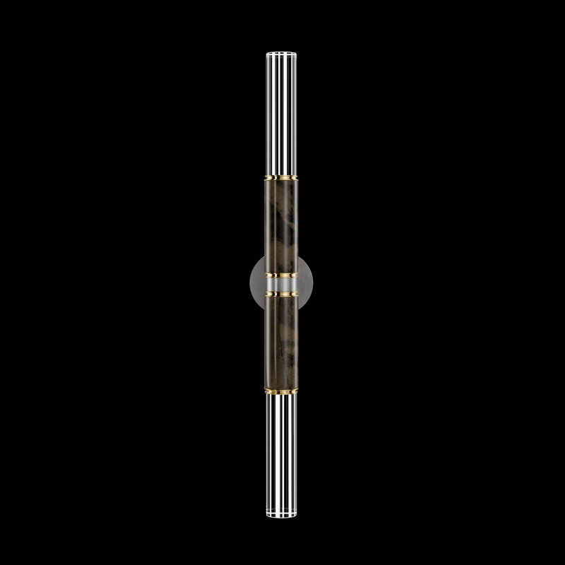LED Wallchiere, Silver Leaf/Brass/Charcoal