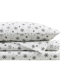 Drap double 4 pièces avec motif de flocons de neige noirs, 100% flanelle de coton, idéal pour les matelas jusqu'à 18 po, adouci par un brossage supérieur, élasticité ajustée, ajustement pré-rétréci, contient un drap plat,