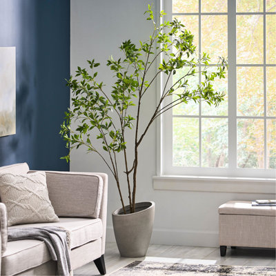 Arbre artificiel pré-en pot de 210 cm, 82,7 H, facile à manipuler pour la décoration de la maison