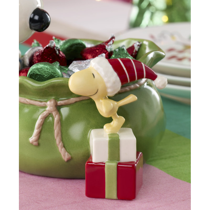 Snoopy Christmas Santa Sack Candy Bowl