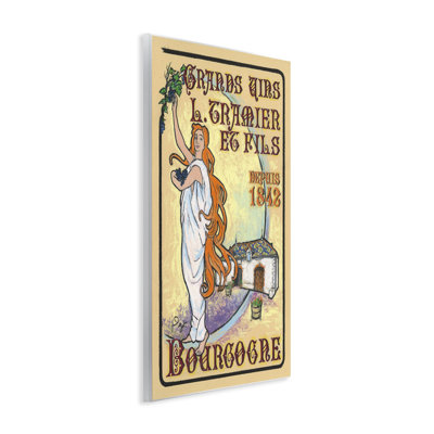 Vintage Woman Picking Grapes Wall Plaque Art, design by Jean-Pierre Got