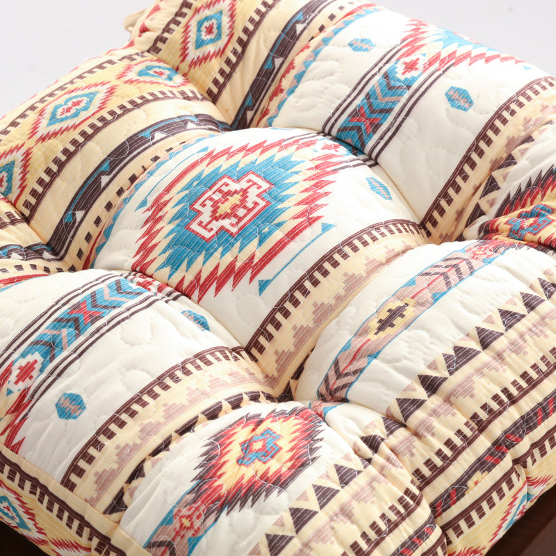 Quilted Reversible Indoor Chair Pad Cushion, Tan Western