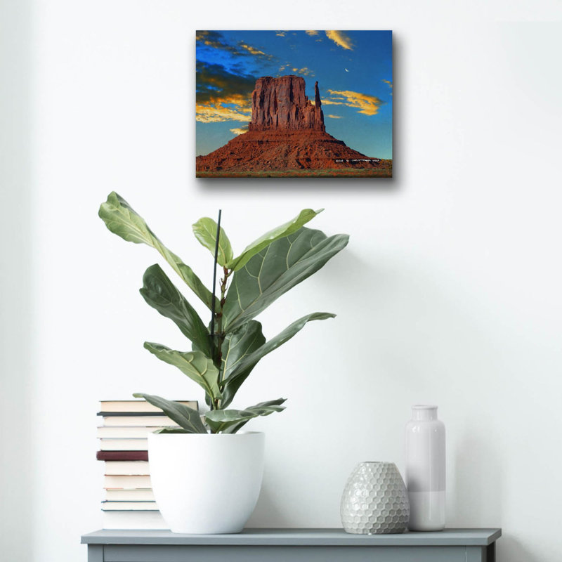  «Mitten With Sunburst» par Chris Vest, art mural en verre acrylique, 16 po x 12 po