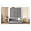Grand lit escamotable mural avec coussin, gris